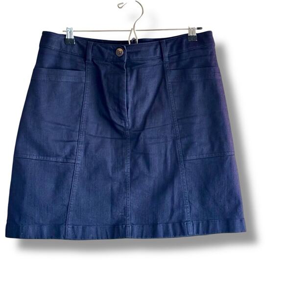Boden Size 10 Navy Blue Cotton Cargo Mini Skirt Pockets - Picture 1 of 5
